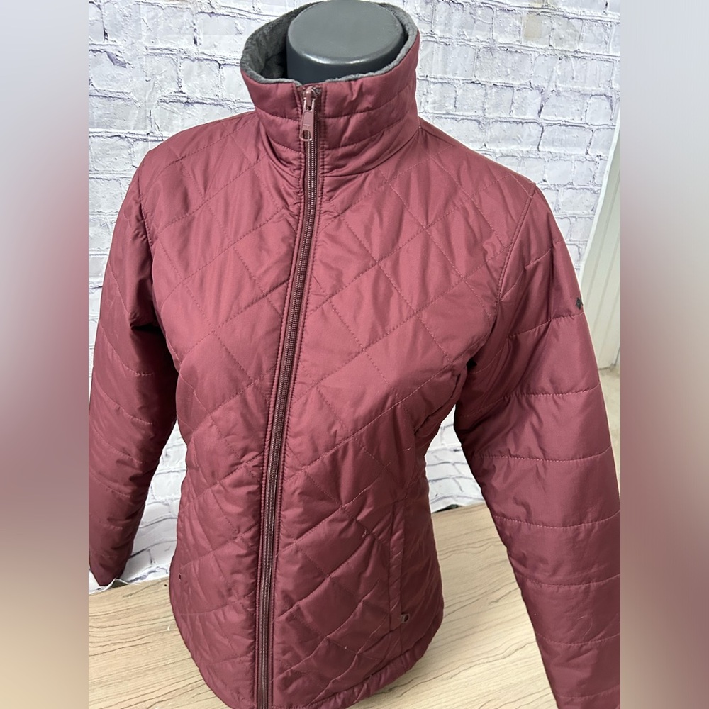 COLUMBIA women’s size small burgundy jacket with fleece lined collar - Picture 2 of 6